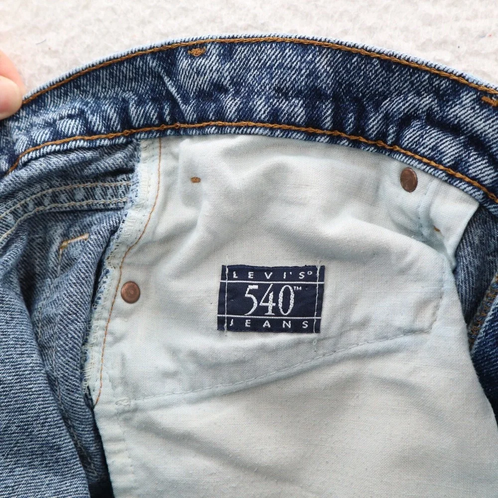 VTG Levi's 540 Jeans 33x32 Blue Relaxed Straight Leg Acid Wash 80's USA Made